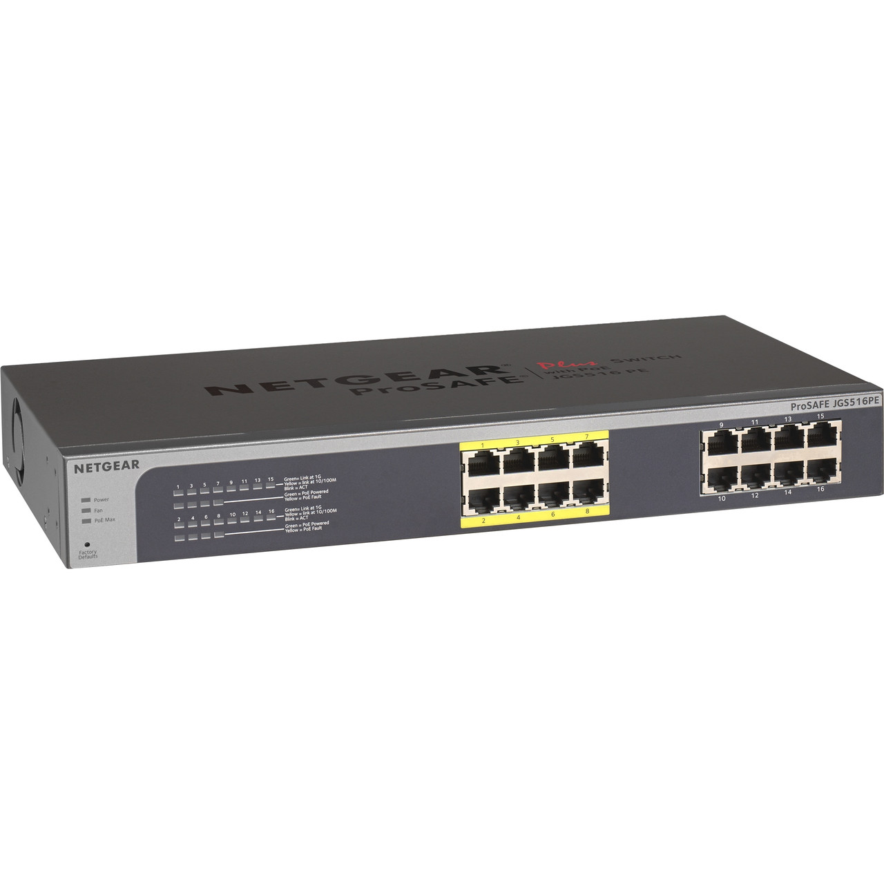 Комутатор Netgear JGS516PE-100EUS 16xGE, PoE 85Вт, Smart