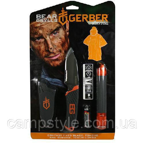 Promo Ліхтар+ніж+пончо Gerber Bear Grylls блістер