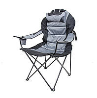 Кресло раскладное для рыбалки и отдыха "Мастер карп" Серый (d16 мм )