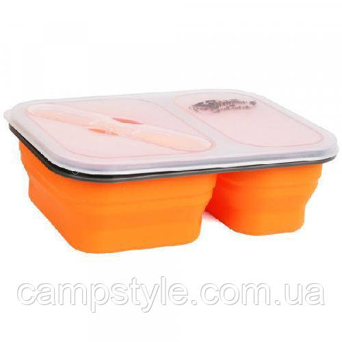 Контейнер 2 отсека силіконовий Tramp TRC-090-orange