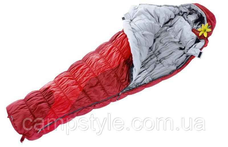 Спальний мішок Deuter Exosphere -4 ° L, fire-cranberry, правий
