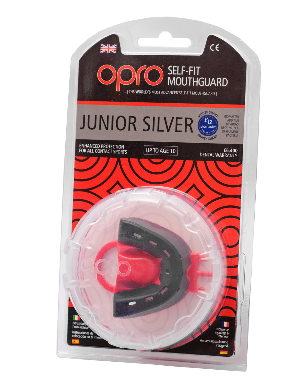 Капа боксерська OPRO Junior Silver Black/Red (art.002190001) - фото 5 - id-p1415173561