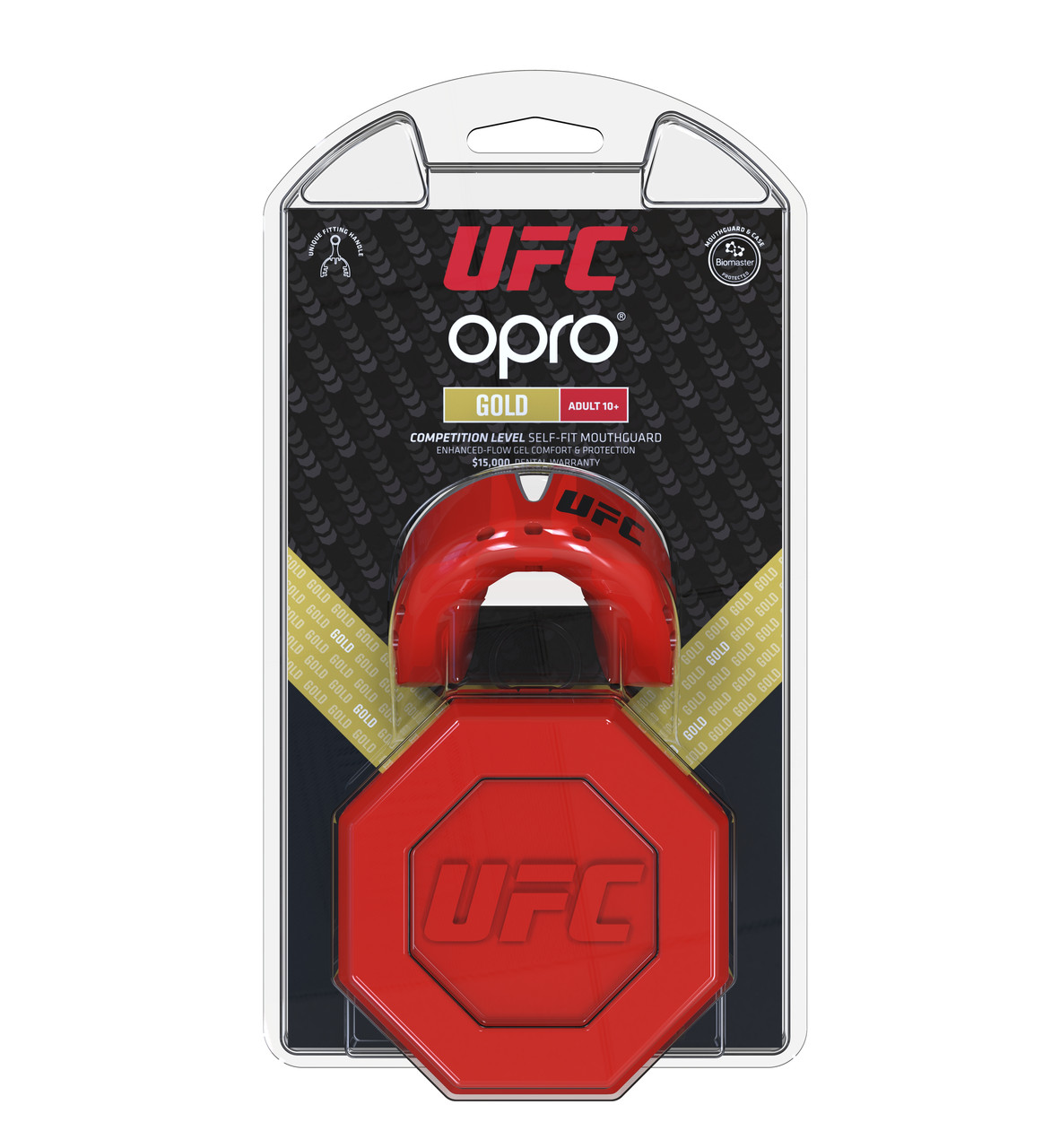 Капа OPRO Gold UFC Hologram Red Metal/Silver (art.002260002) - фото 6 - id-p1415173583