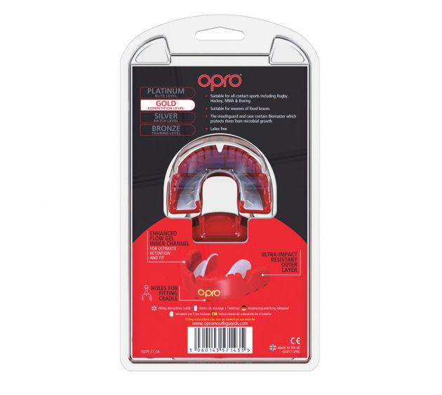 Капа OPRO Self-fit GEN4 Gold Braces Red/Pearl (art.002227008) - фото 3 - id-p1415173589