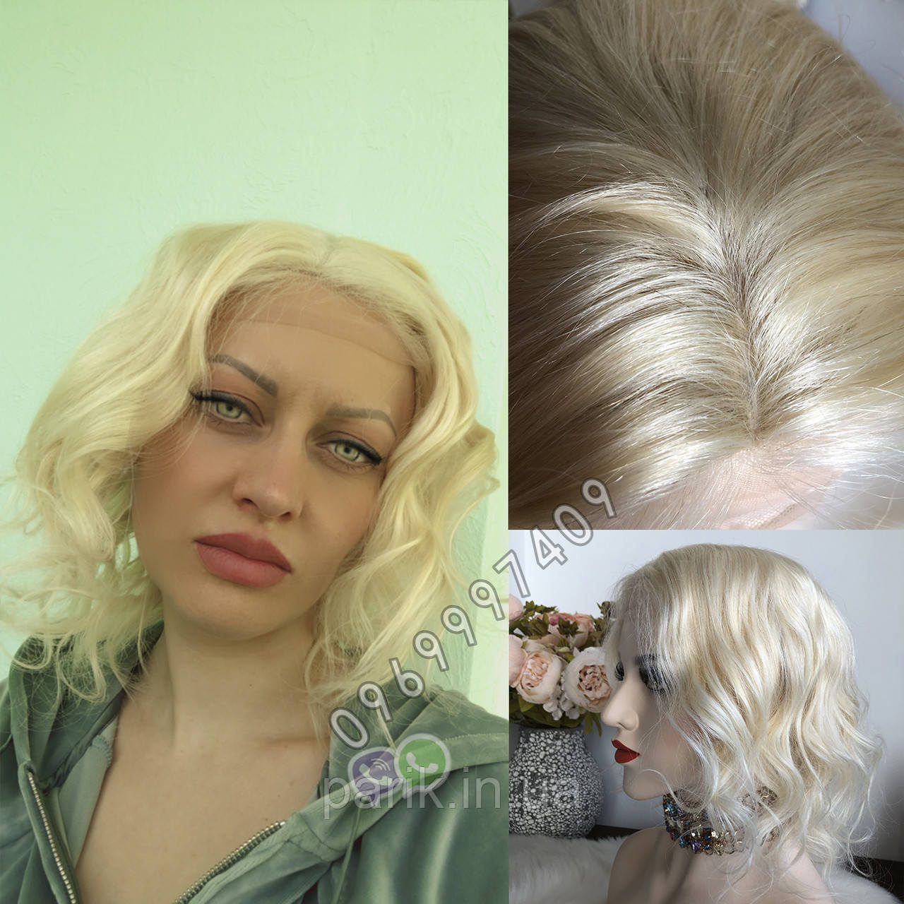 💎Натуральний жіночий парик баклажан з чубчиком, натуральний волосся 💎