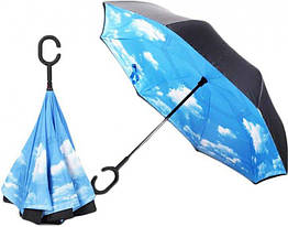 Парасолька автомат Umbrella НЕБО, парасольку перевертень, розумний парасольку навпаки.