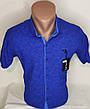 Чоловіча сорочка з коротким рукавом vk-0088 Paul Smith синя у візерунок приталені стрейч Туреччина теніска XL, фото 8