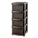 Пластиковий комод із суцільними шухлядами 5 ярусів 106х40х34, фото 3