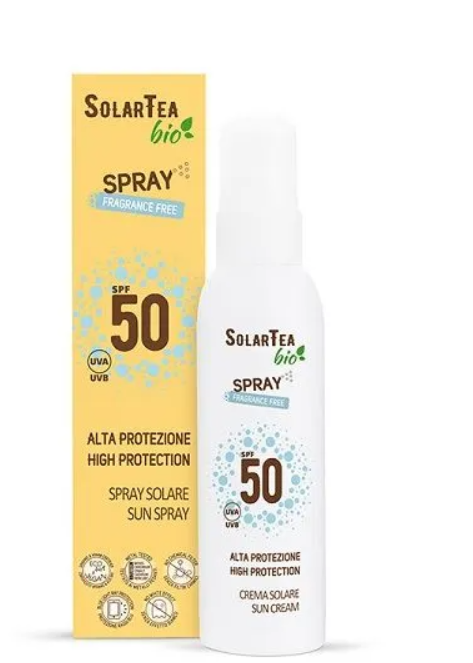 Сонцезахисний Спрей з високим рівнем захисту SPF 50 для обличчя і тіла,без запаху Solar Tea Bio Bema Cosmetici
