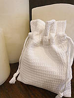 Мішечок білий 10*11 см., вафельна тканина