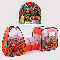 Палатка с туннелем 8015 AS Мстители 270-92-92 см, 2 входа, окна-сетки, в сумке 50x6x50 см