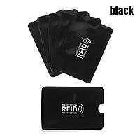 Визитница 5 штук RFID чехол для кредитных банковских карт с защитой от сканирования FR321 Черный