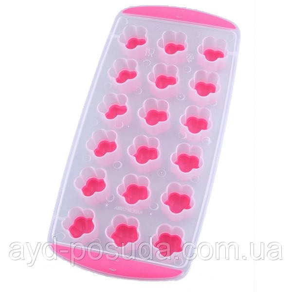 Форма для льоду з кришкою (силікон \ пластик) "Квіточки" арт. 880-3821837