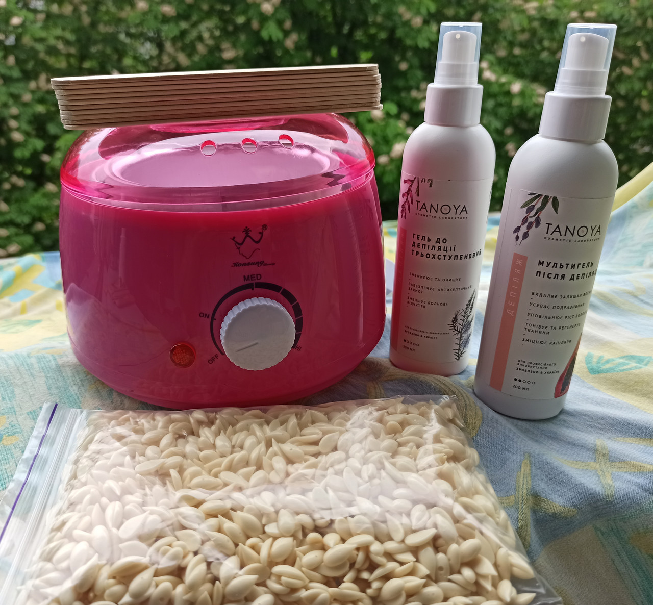 Набір для депіляції з банковим воскоплавом 100вт 5 предмета в комплекті, фото 1