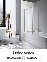 Скляна шторка для ванни Avko Glass 542-1 40 + 60x140 перегородка для ванної W_7425