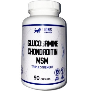 Для суглобів і зв'язок Lions Nutrition Glucosamine Chondroitin MSM (90 капсул.), фото 1
