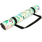 Коврик для йоги Замшевий каучуковий двошаровий 3м Record FI-5662-39 (бежевий, з принтом Слон і Сад), фото 6