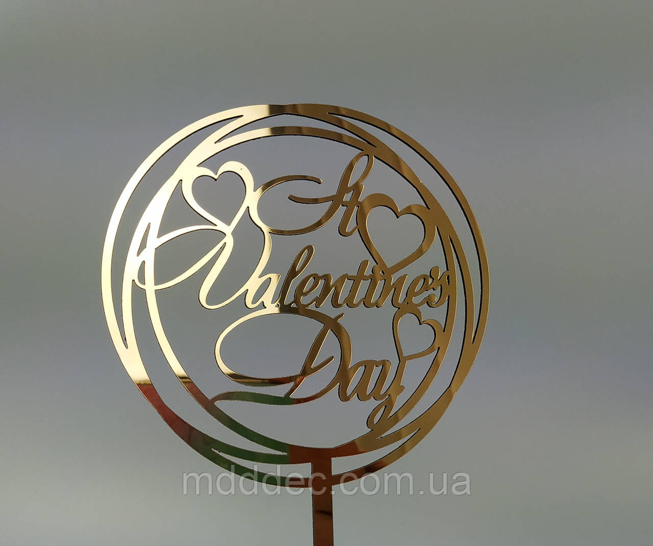 Топер дзеркальний золотий Valentine's Day