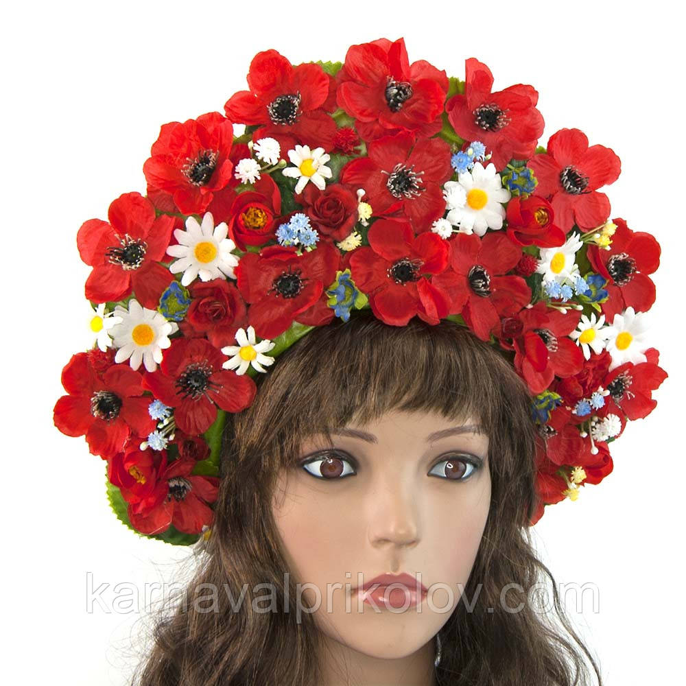 Український вінок високий на голову Богуміла 11032