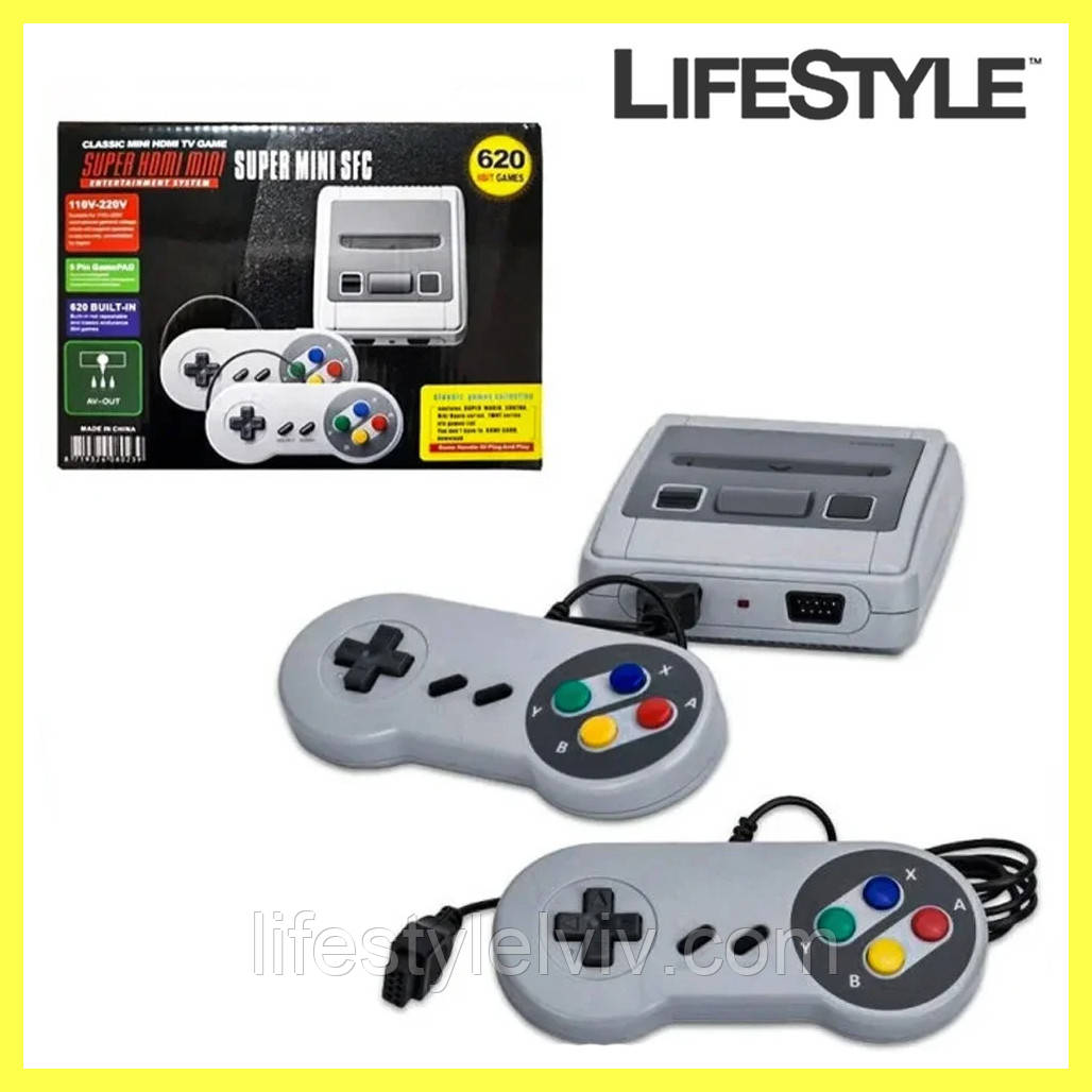 Ігрова приставка з 2 джойстиками + 620 інтегрованих ігор / Ретро консоль / Портативна ігрова приставка, фото 1
