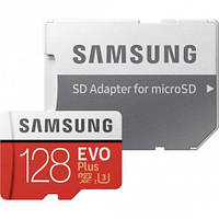 Карта пам'яті Samsung 128GB microSDXC C10 UHS-I U3 R100/W60MB/s Evo Plus V2 + SD адаптер (MB-MC128HA/RU)
