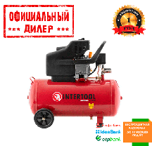 Компресор повітряний INTERTOOL PT-0003 (1.5 кВт, 206 л/хв, 50 л), фото 2