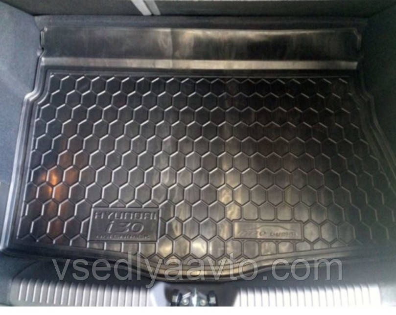 Килимок у багажник HYUNDAI i30 с 2012 р. хетчбек (AVTO-GUMM) пластик+гума, фото 1