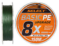 Шнур Select Basic PE 8x 150m (темно-зелений.) #0.6/0.10mm 12lb/5.5kg