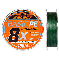 Шнур Select Basic PE 8x 150m (темн-зел.) #0.6/0.10mm 12lb/5.5kg