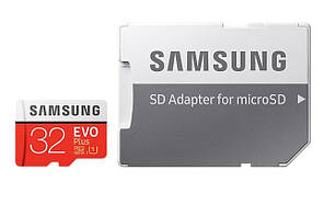 Картка пам'яті Samsung 32GB microSDHC C10 UHS-I R95/W20MB/s Evo Plus + SD адаптер (MB-MC32GA/RU)