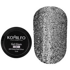 Komilfo Glam Gel Deep Dark Silver No009, 5 мл
