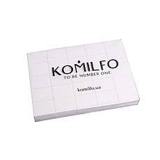 Набір шліфувальників 32*25*12 мм білий 120/120 для нігтів Komilfo (50 шт. в пачці)