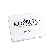 Набір шліфувальників 50*30*12 мм білий 120/120 для нігтів Komilfo (24 шт. в пачці)