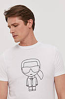 Мужская футболка Karl Lagerfeld, белая карл лагерфельд