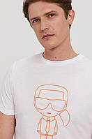 Мужская футболка Karl Lagerfeld, белая карл лагерфельд