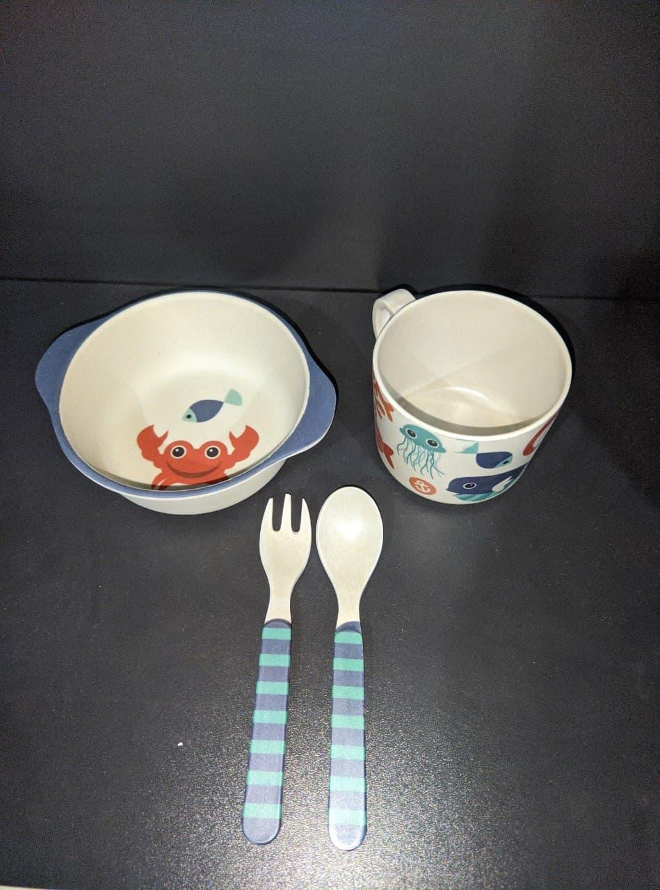 УЦІНКА! Набір дитячого бамбукового посуду Stenson MH-2773-5, 5 предметів, фото 1