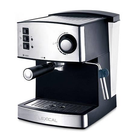Кавомашина Espresso з капучинатором LEXICAL LEM-0602 850 Вт напівавтомат, кавоварка для дому, фото 2