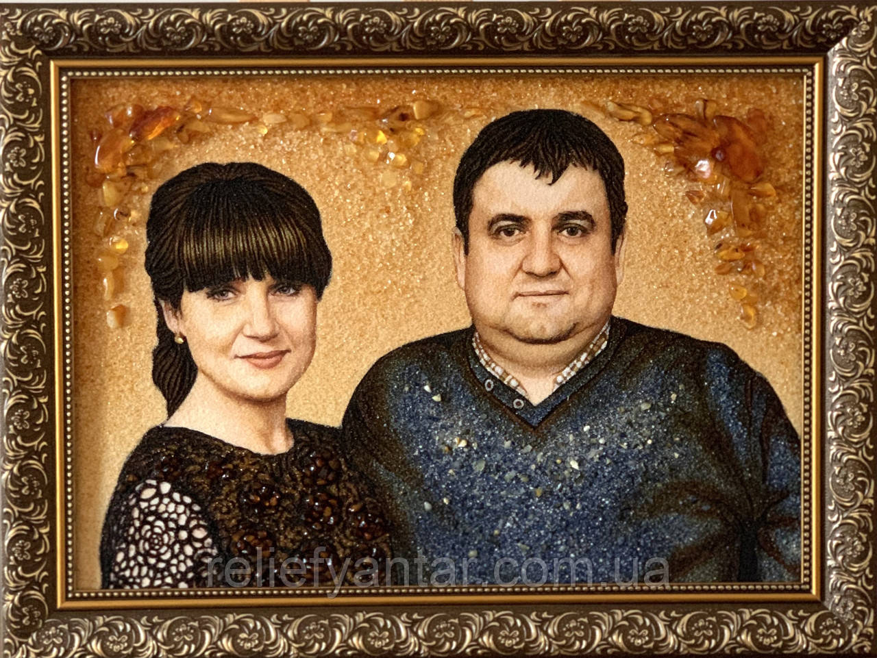 Портрет з бурштину, портрет з бурштину по фото, картина по фотографії, фото 1