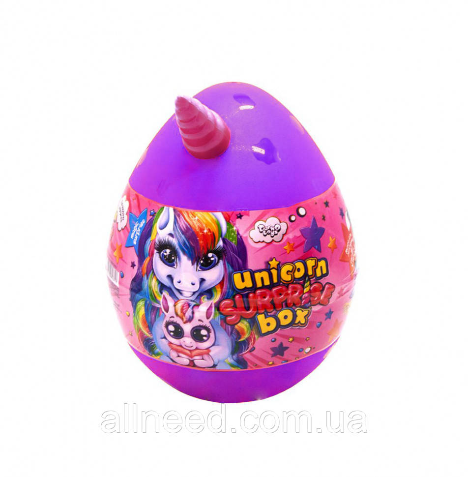 Набір для творчості в яйці "Unicorn Surprise Box" USB-01-01U для дівчинки (Фіолетовий), фото 1