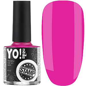 Лак для стемпінгу YoNails №10 8 мл, неоновий рожевий