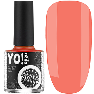 Лак для стемпінгу YoNails №12 8 мл, неоновий оранжевий