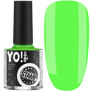 Лак для стемпінгу YoNails №14 8 мл, неоновий салатовий