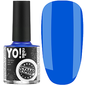 Лак для стемпінгу YoNails №15 8 мл, неоновий голубий