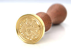 Буква S — Друк для сургуча, з дерев'яною ручкою