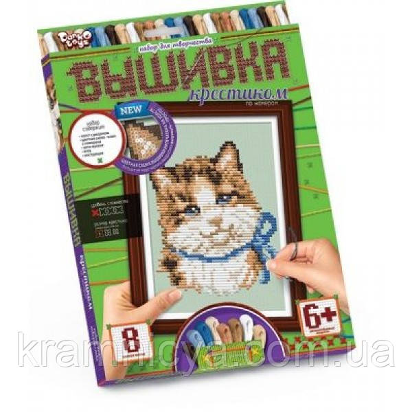Вишивка хрестиком за номерами Котик VK-01-02