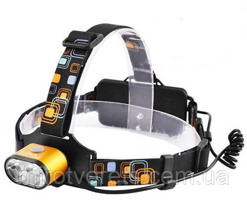 Ліхтар налобний подвійний Bailong Police, 3 режими. micro USB, 2х18650, стробоскоп,
