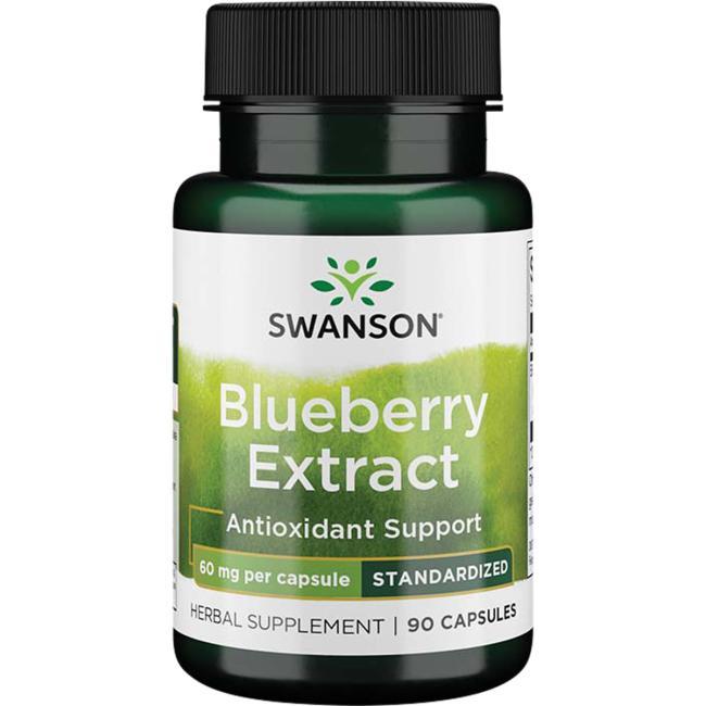 Екстракт листя чорниці, Blueberry Leaf Extract, Swanson, 60 мг, 90 капсул