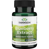 Экстракт листьев черники, Blueberry Leaf Extract, Swanson, 60 мг, 90 капсул