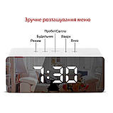 Настільний світлодіодний лед годинник з підсвічуванням YQ-719 електронний з будильником і термометром, фото 4