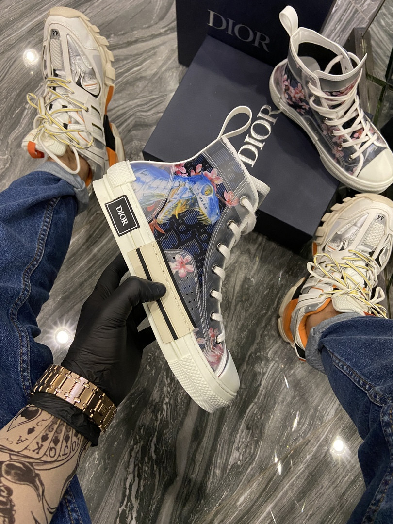 Чоловічі і жіночі кросівки Dior B23 High-Top Sorayama Oblique
